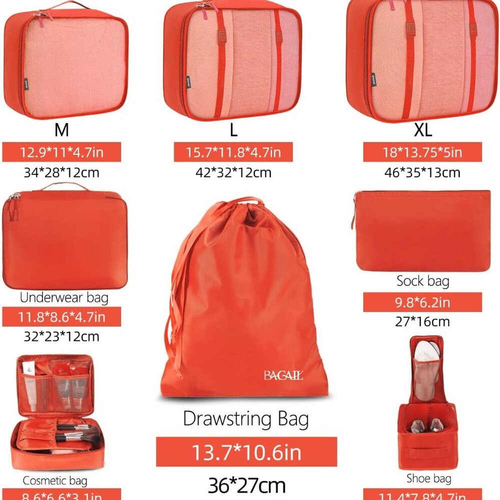 Packing Cubes Travel Bundle Collapsible Water Bottle & Silicone Bottle Covers - Picture 2 of 16